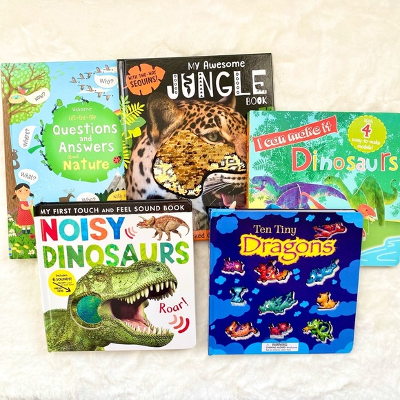 Dinosaur, Jungle, Dragon, Nature 5 Children’s Books - Picture 1 of 5